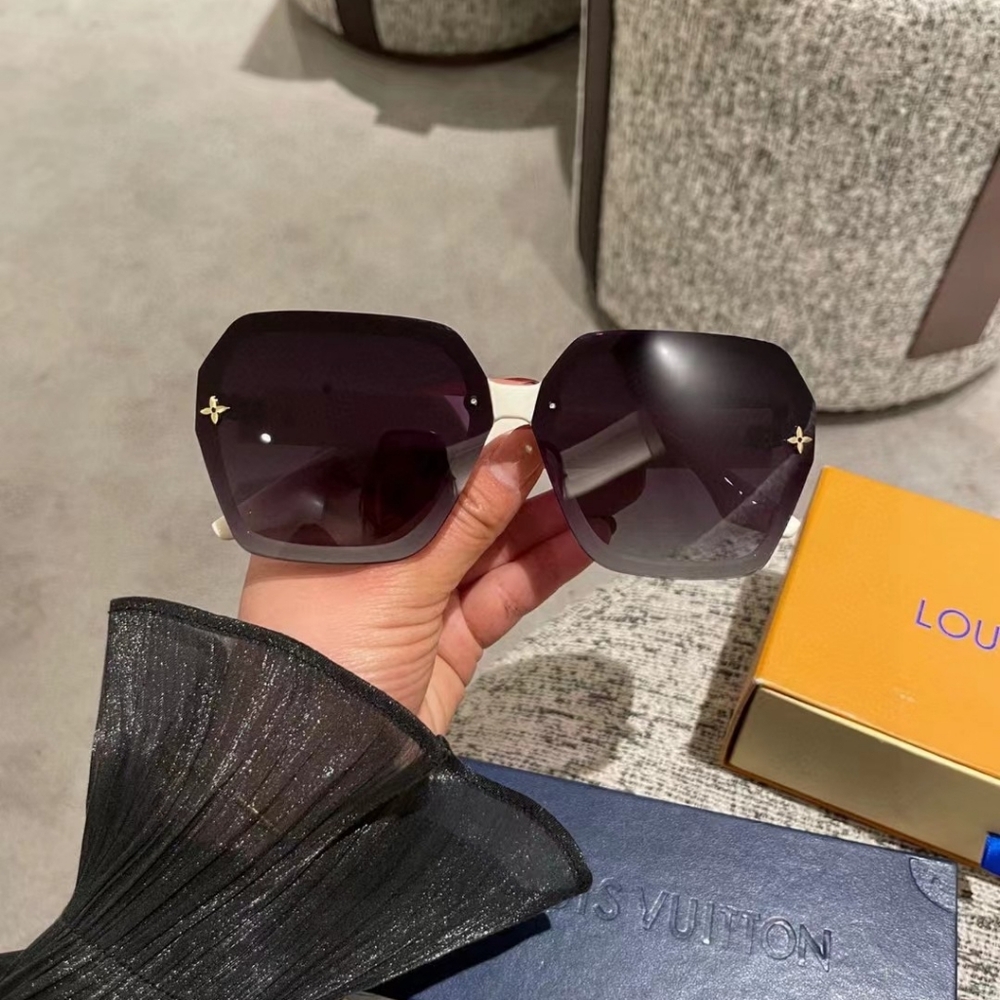 LV Monogram White Oversized Sunglasses